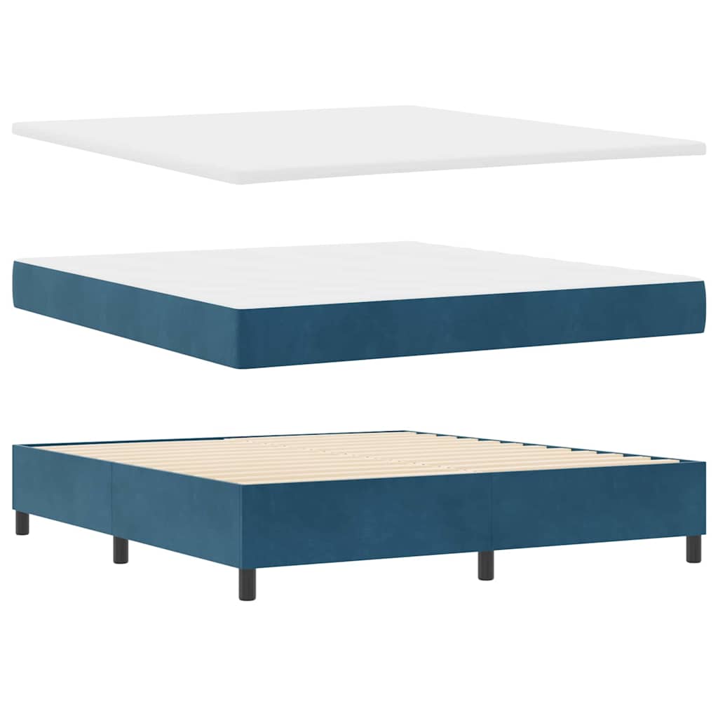 Letto a Sorgente LED Blu Scuro 180 x 200 cm Velluto | homemem39