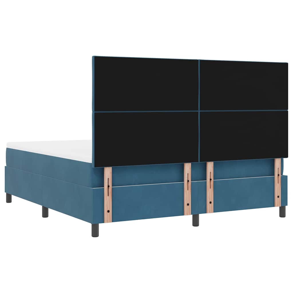 Letto a Sorgente LED Blu Scuro 180 x 200 cm Velluto | homemem39