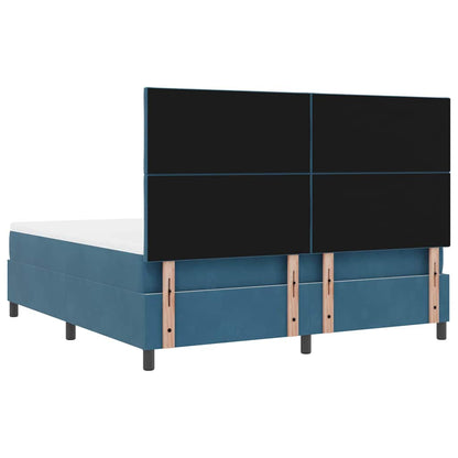 Letto a Sorgente LED Blu Scuro 180 x 200 cm Velluto | homemem39