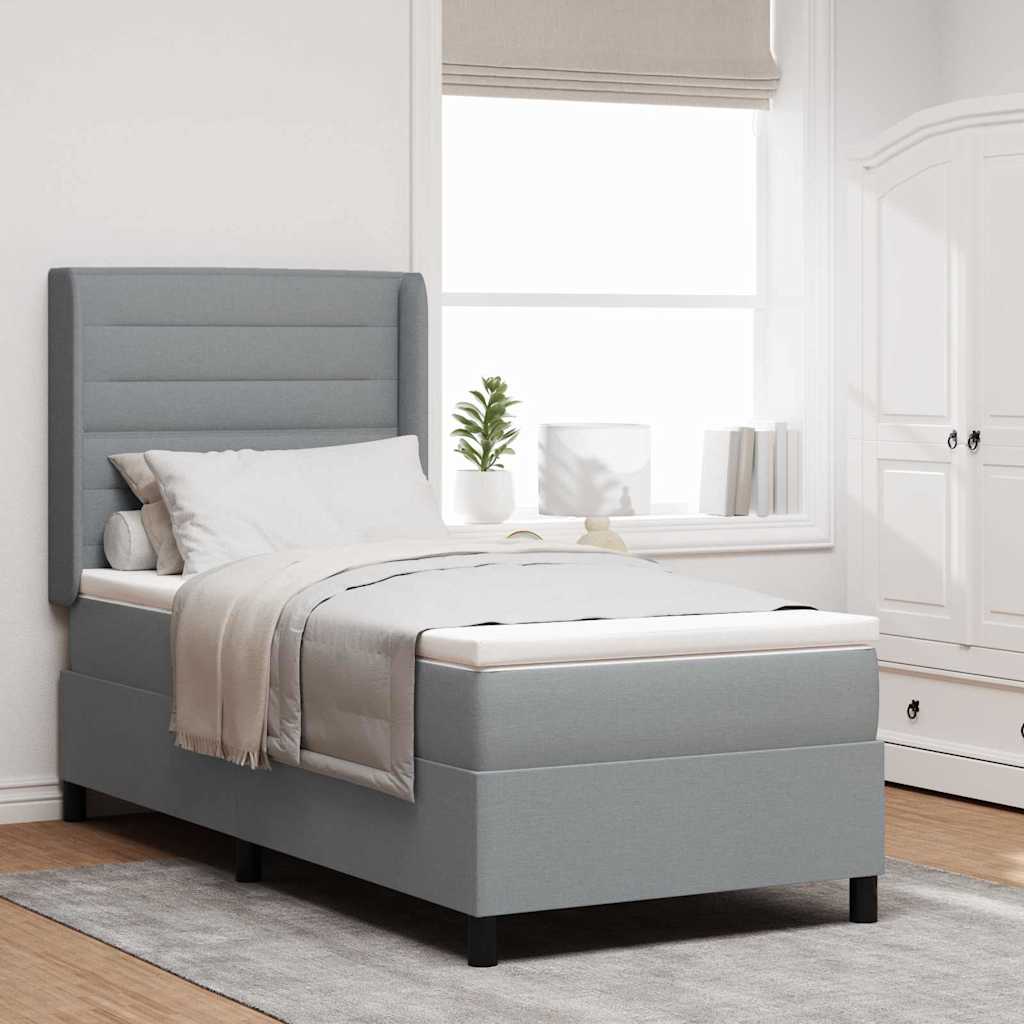Letto a Sorgente LED Grigio chiaro 80 x 200 cm Tessuto | homemem39