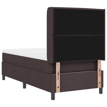Letto a Sorgente LED Marrone Scuro 90 x 190 cm Tessuto | homemem39