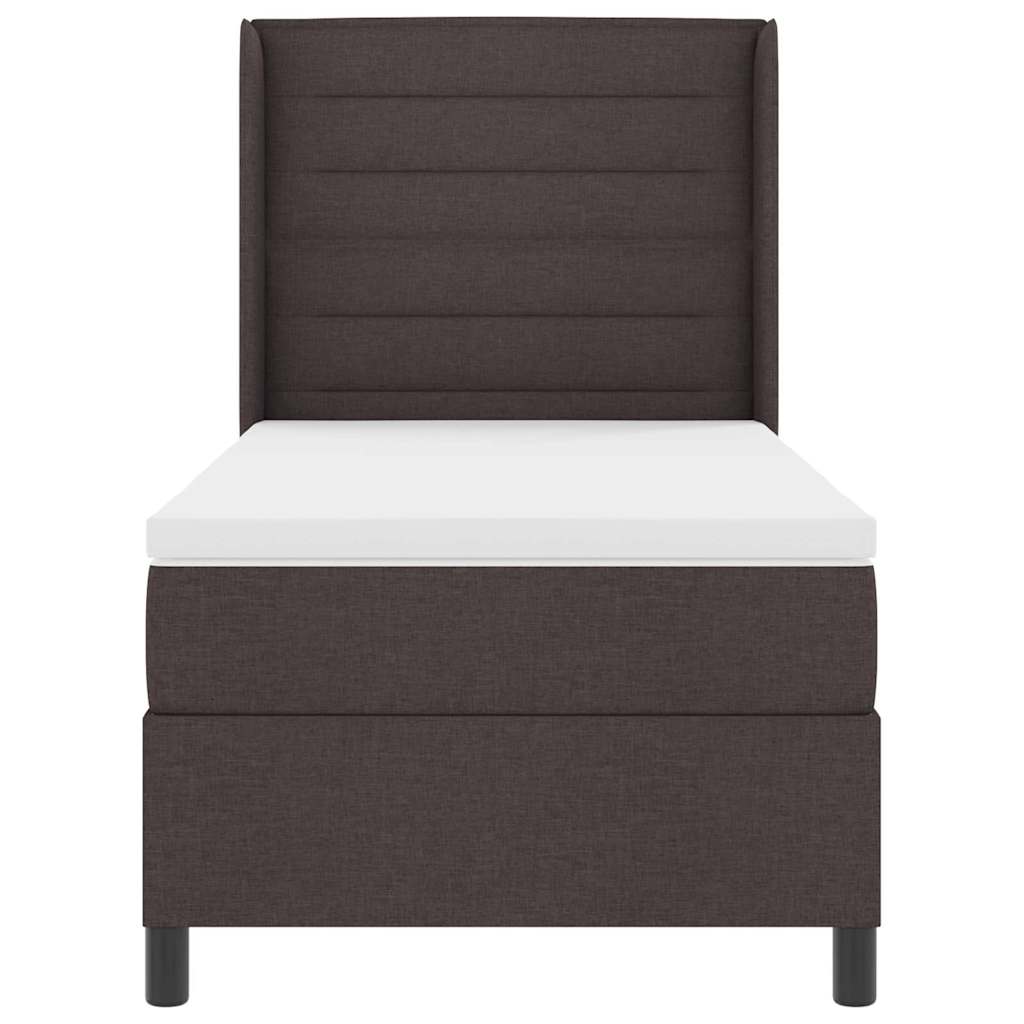 Letto a Sorgente LED Marrone Scuro 90 x 190 cm Tessuto | homemem39
