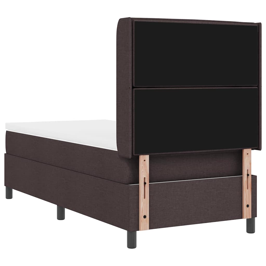 Letto a Sorgente LED Marrone Scuro 90 x 200 cm Tessuto | homemem39