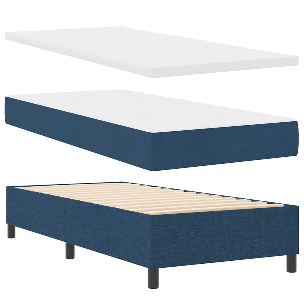 Letto a Sorgente LED con materasso Blu 90 x 200 cm Tessuto | homemem39