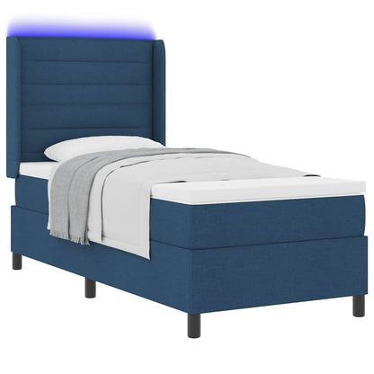 Letto a Sorgente LED con materasso Blu 90 x 200 cm Tessuto | homemem39