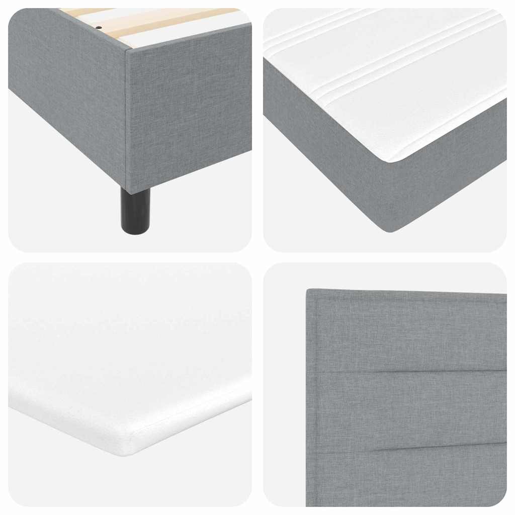Letto a Sorgente LED Grigio chiaro 100 x 200 cm Tessuto | homemem39