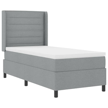 Letto a Sorgente LED Grigio chiaro 100 x 200 cm Tessuto | homemem39