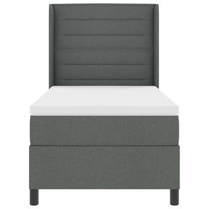 Letto a Sorgente LED Grigio scuro 100 x 200 cm Tessuto | homemem39