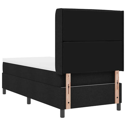 Letto a Sorgente LED con materasso Nero 100 x 200 cm Tessuto | homemem39