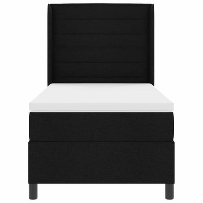 Letto a Sorgente LED con materasso Nero 100 x 200 cm Tessuto | homemem39
