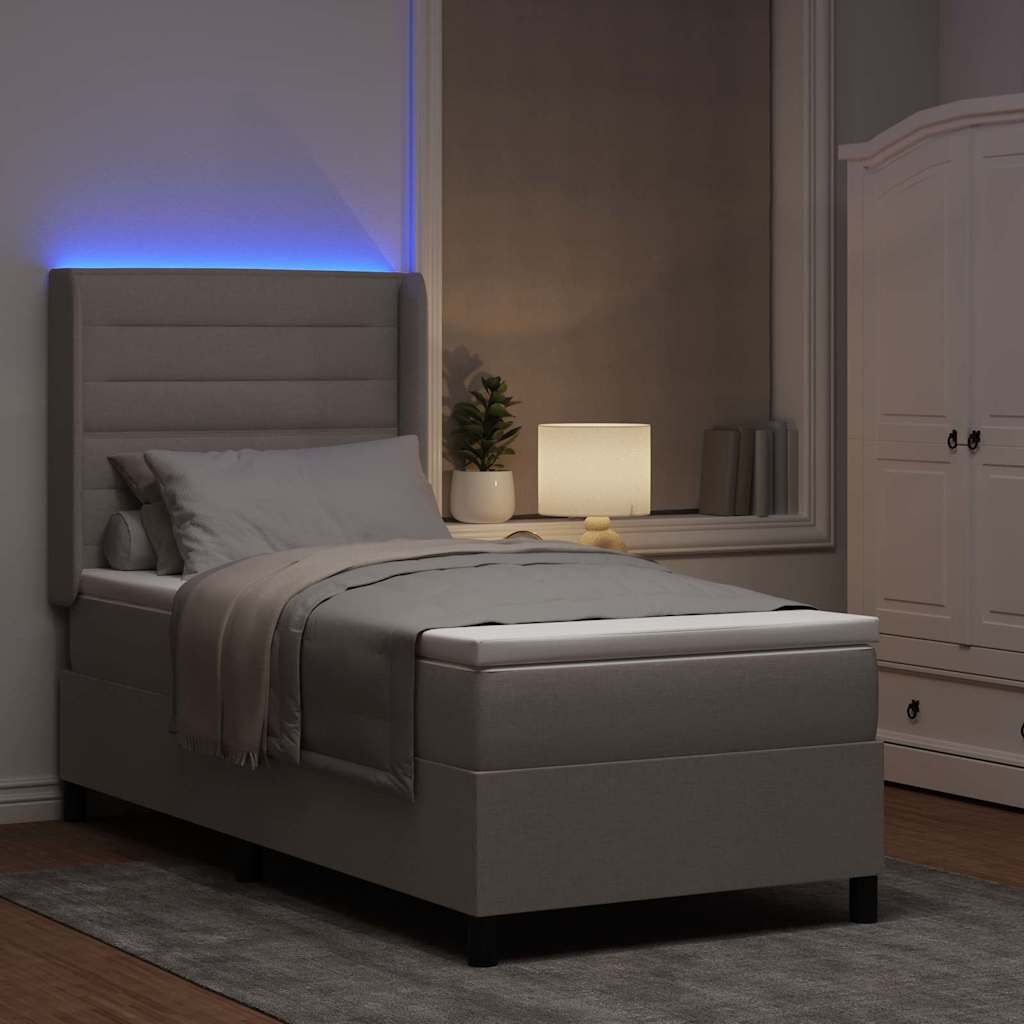 Letto a Sorgente LED con materasso Talpa 100 x 200 cm Tessuto | homemem39