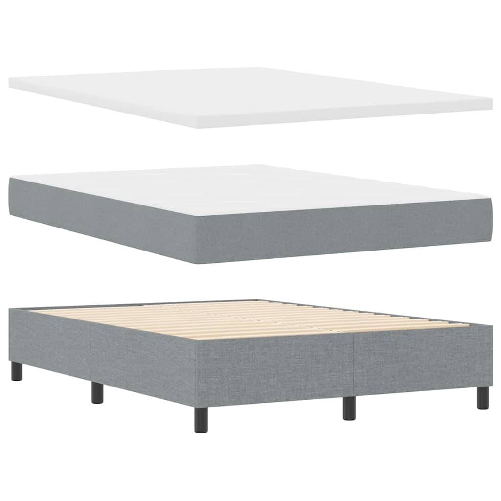 Letto a Sorgente LED Grigio chiaro 140 x 190 cm Tessuto