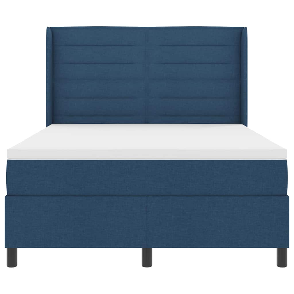 Letto a Sorgente LED con materasso Blu 140 x 190 cm Tessuto