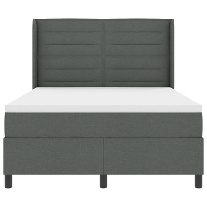 Letto a Sorgente LED Grigio scuro 140 x 200 cm Tessuto