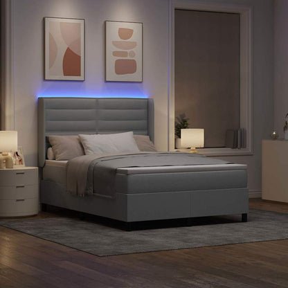 Letto a Sorgente LED Grigio chiaro 160 x 200 cm Tessuto | homemem39