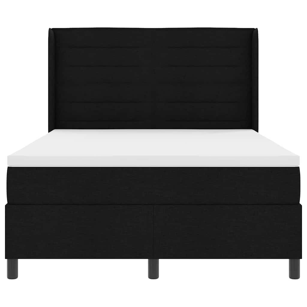 Letto a Sorgente LED con materasso Nero 160 x 200 cm Tessuto