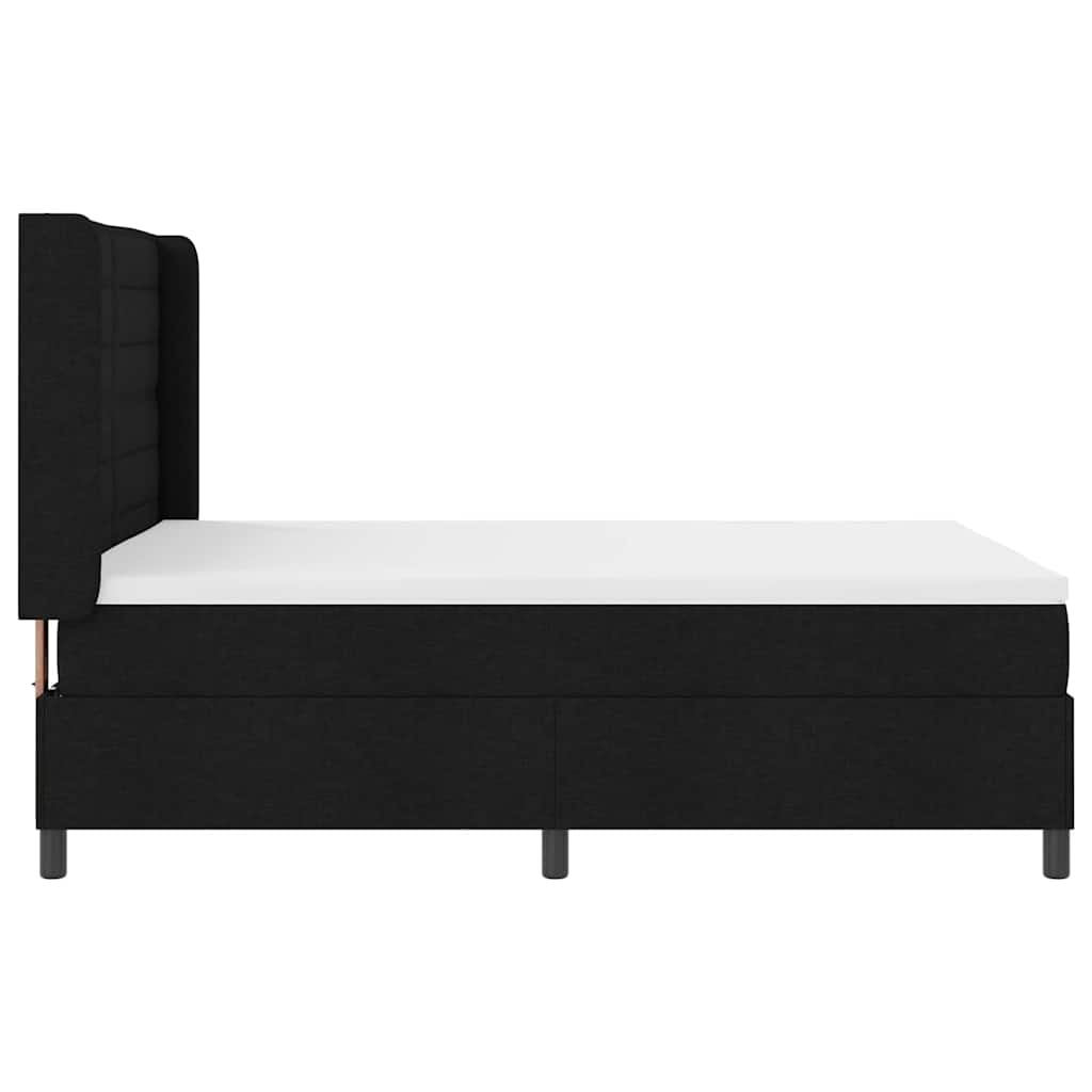 Letto a Sorgente LED con materasso Nero 160 x 200 cm Tessuto