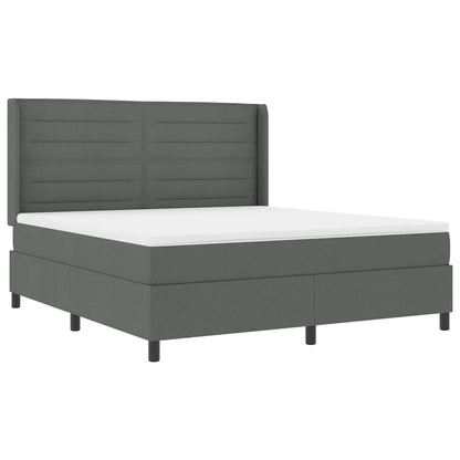 Letto a Sorgente LED Grigio scuro 180 x 200 cm Tessuto