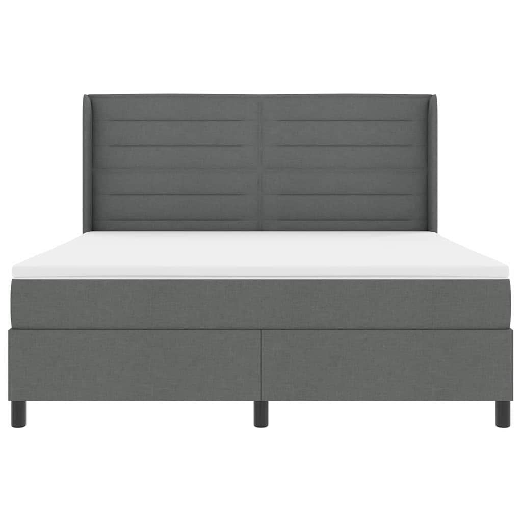 Letto a Sorgente LED Grigio scuro 180 x 200 cm Tessuto