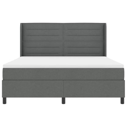 Letto a Sorgente LED Grigio scuro 180 x 200 cm Tessuto