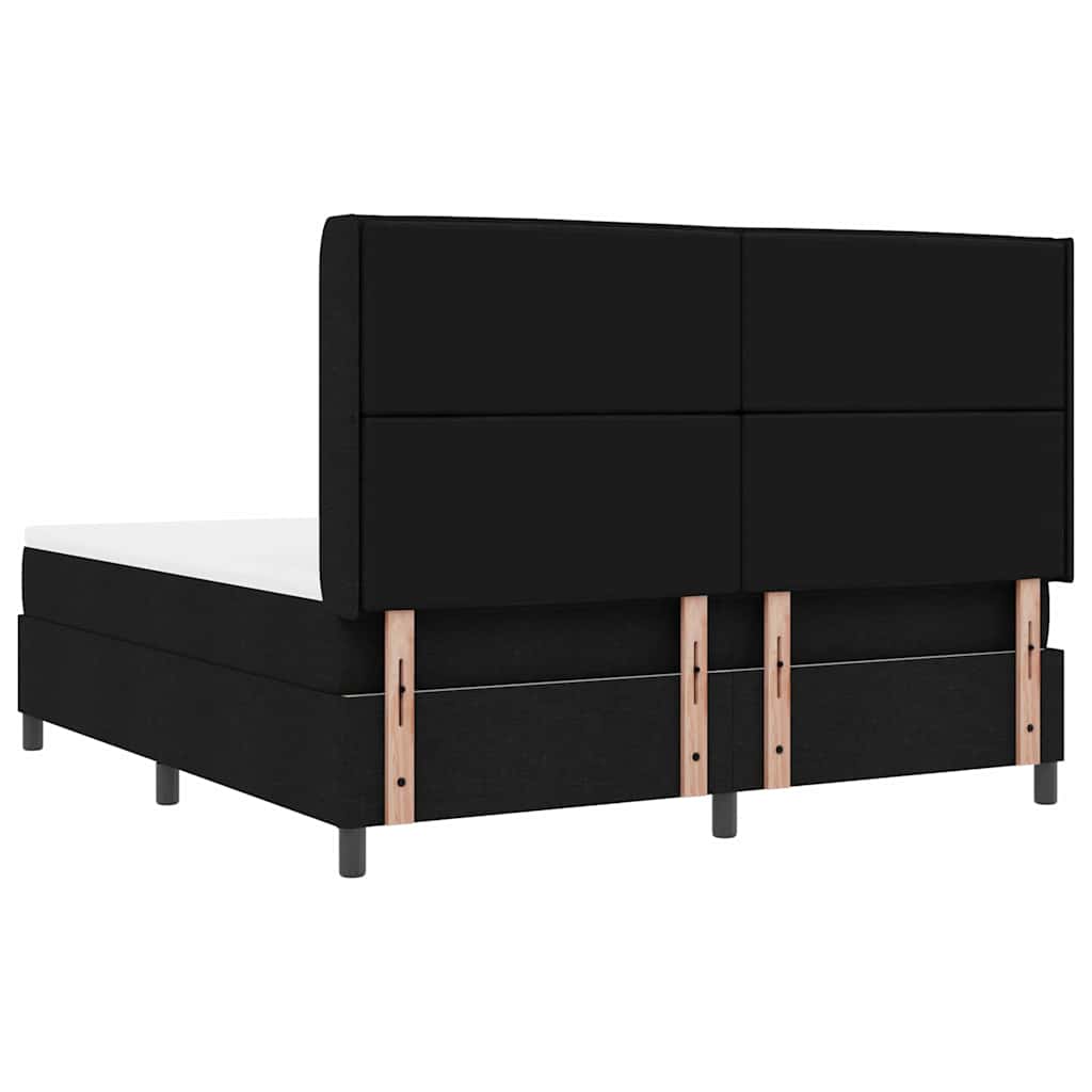 Letto a Sorgente LED con materasso Nero 180 x 200 cm Tessuto | homemem39