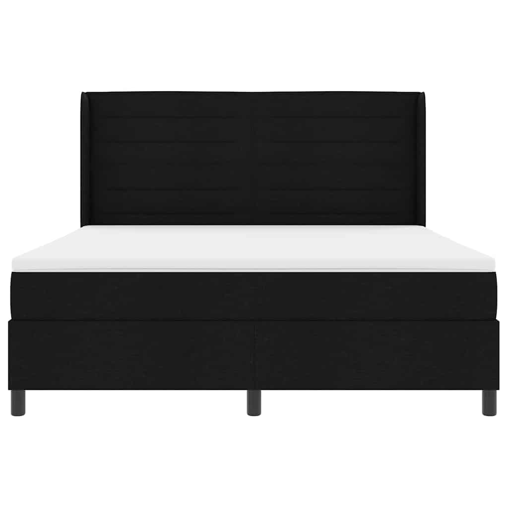 Letto a Sorgente LED con materasso Nero 180 x 200 cm Tessuto