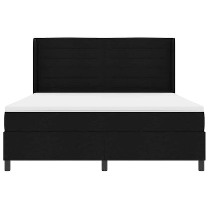 Letto a Sorgente LED con materasso Nero 180 x 200 cm Tessuto