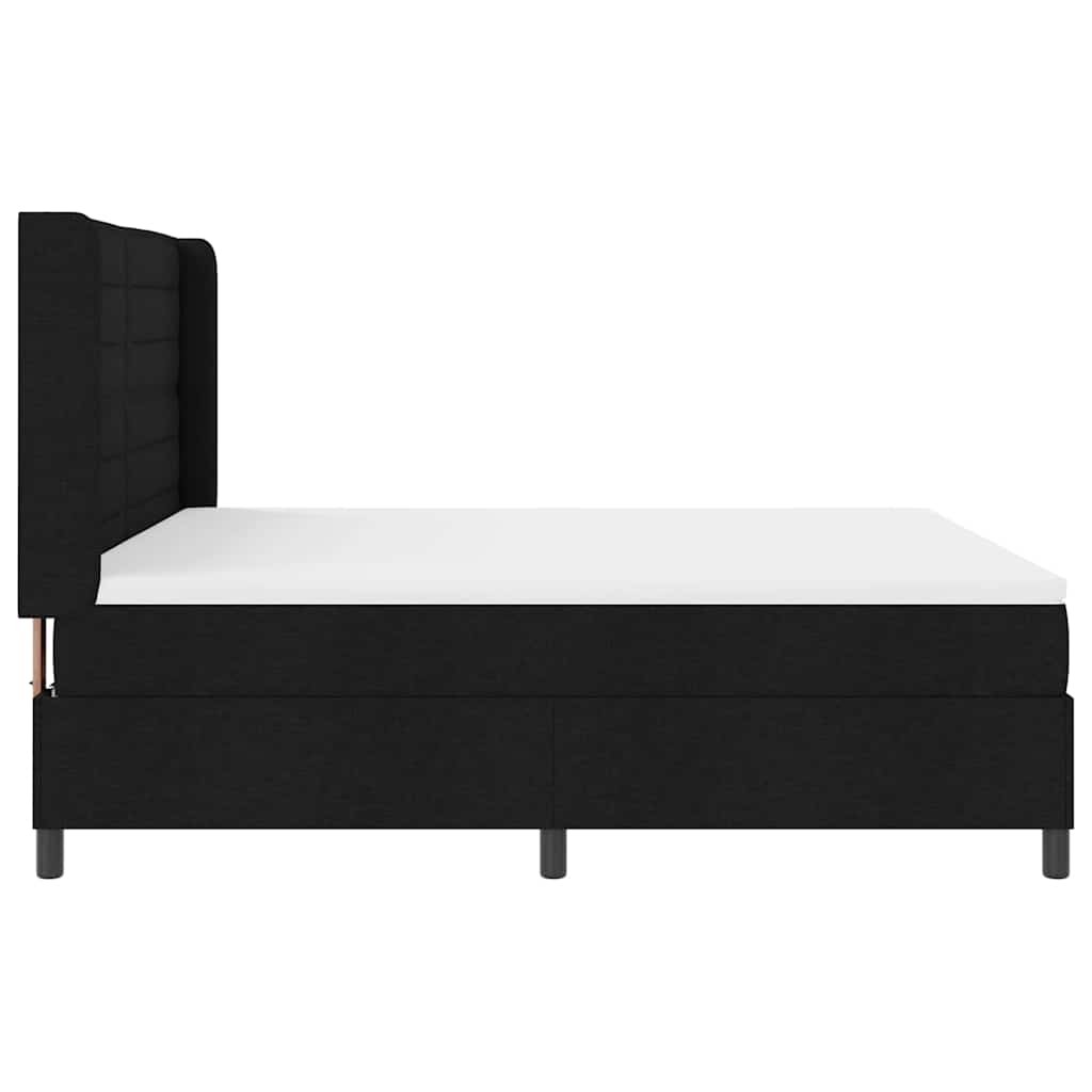 Letto a Sorgente LED con materasso Nero 180 x 200 cm Tessuto