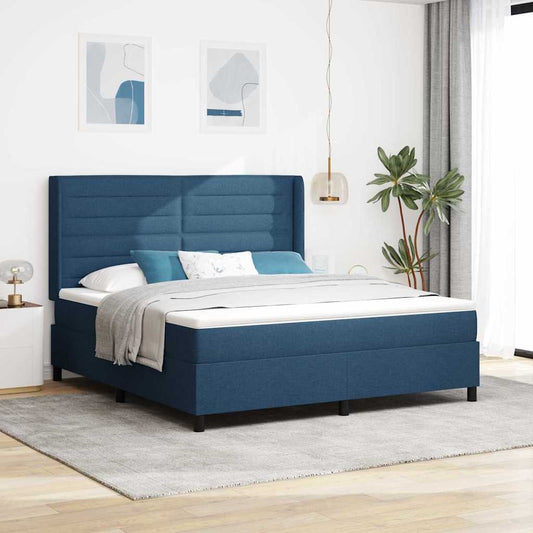 Letto a Sorgente LED con materasso Blu 180 x 200 cm Tessuto | homemem39