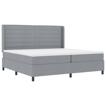 Letto a Sorgente LED Grigio chiaro 200 x 200 cm Tessuto