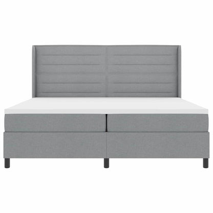 Letto a Sorgente LED Grigio chiaro 200 x 200 cm Tessuto
