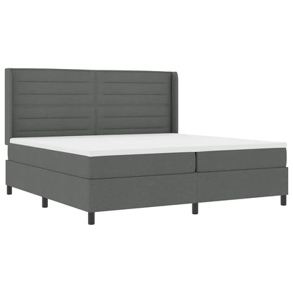 Letto a Sorgente LED Grigio scuro 200 x 200 cm Tessuto | homemem39