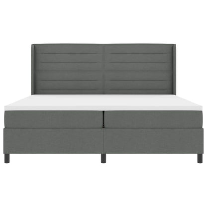 Letto a Sorgente LED Grigio scuro 200 x 200 cm Tessuto | homemem39