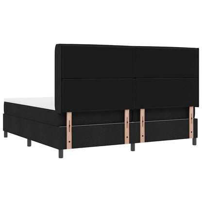 Letto a Sorgente LED con materasso Nero 200 x 200 cm Tessuto | homemem39