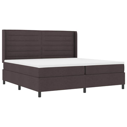 Letto a Sorgente LED Marrone Scuro 200 x 200 cm Tessuto | homemem39