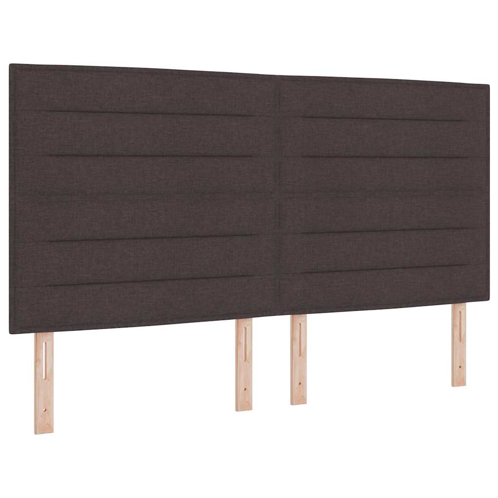 Letto a Sorgente LED Marrone Scuro 200 x 200 cm Tessuto | homemem39