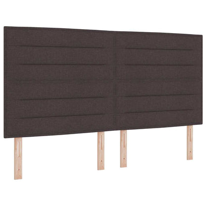 Letto a Sorgente LED Marrone Scuro 200 x 200 cm Tessuto | homemem39