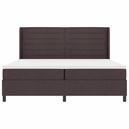 Letto a Sorgente LED Marrone Scuro 200 x 200 cm Tessuto | homemem39