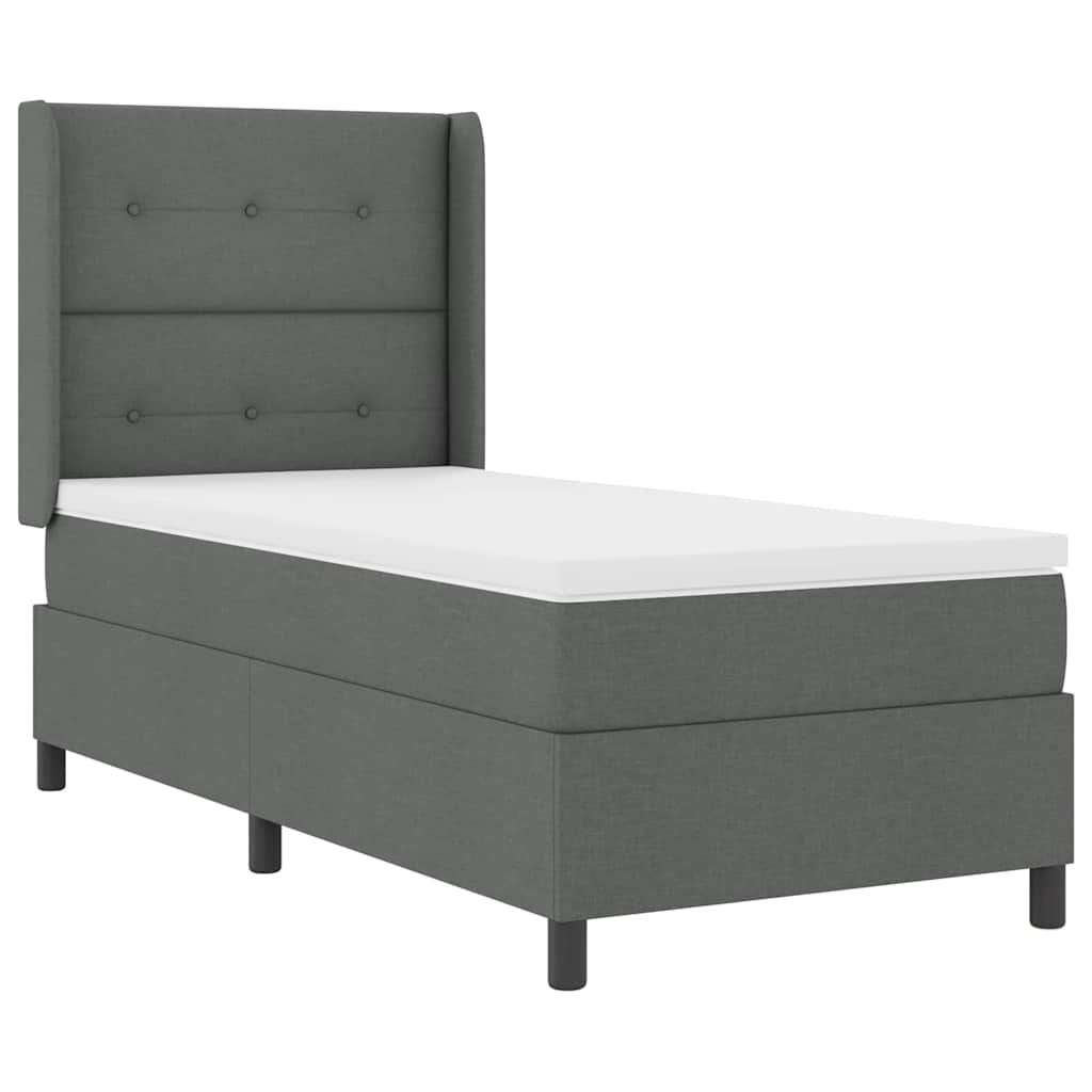 Letto a Sorgente LED Grigio scuro 80 x 200 cm Tessuto | homemem39