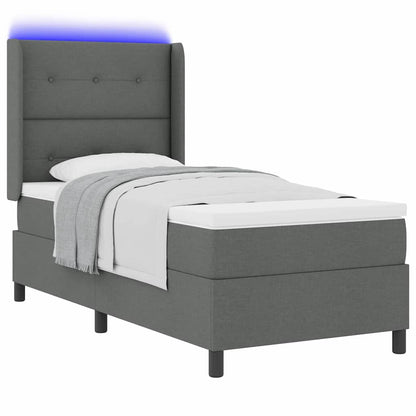 Letto a Sorgente LED Grigio scuro 80 x 200 cm Tessuto | homemem39