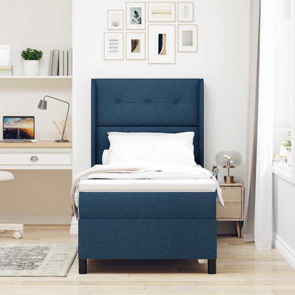 Letto a Sorgente LED con testiera Blu 80 x 200 cm Tessuto | homemem39