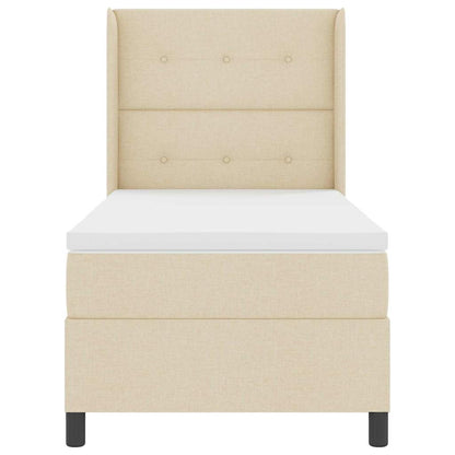 Letto a Sorgente LED con testiera Crema 90 x 190 cm Tessuto | homemem39