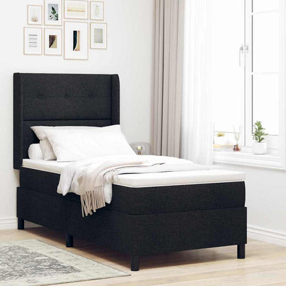 Letto a Sorgente LED con testiera Nero 100 x 200 cm Tessuto | homemem39