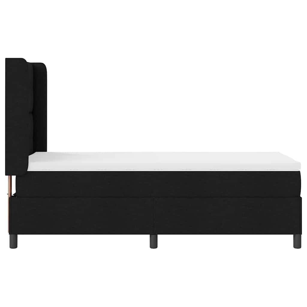 Letto a Sorgente LED con testiera Nero 100 x 200 cm Tessuto | homemem39