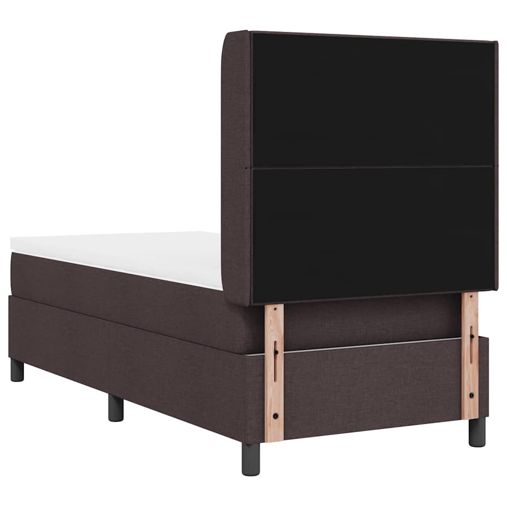 Letto a Sorgente LED Marrone Scuro 100 x 200 cm Tessuto | homemem39