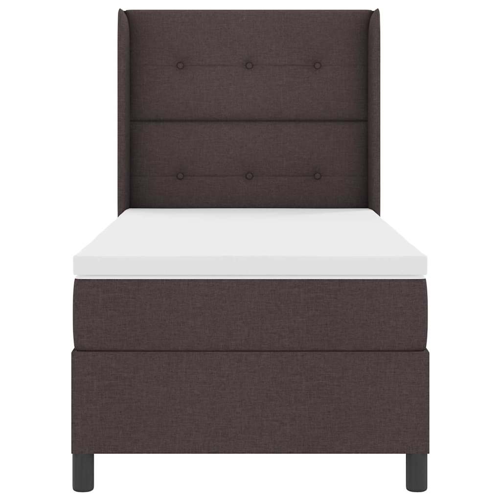 Letto a Sorgente LED Marrone Scuro 100 x 200 cm Tessuto | homemem39