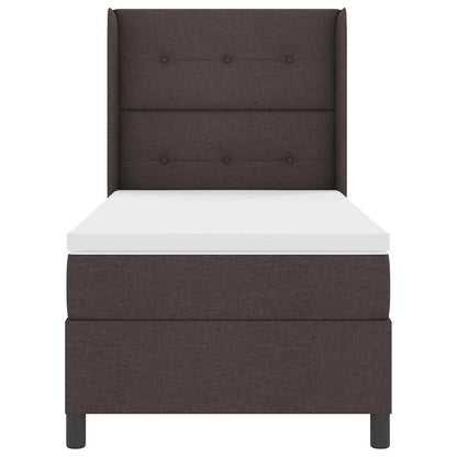 Letto a Sorgente LED Marrone Scuro 100 x 200 cm Tessuto | homemem39