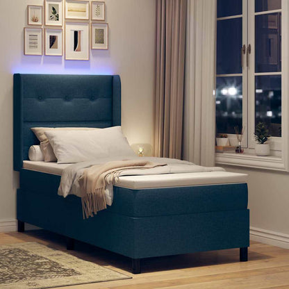 Letto a Sorgente LED con testiera Blu 100 x 200 cm Tessuto | homemem39