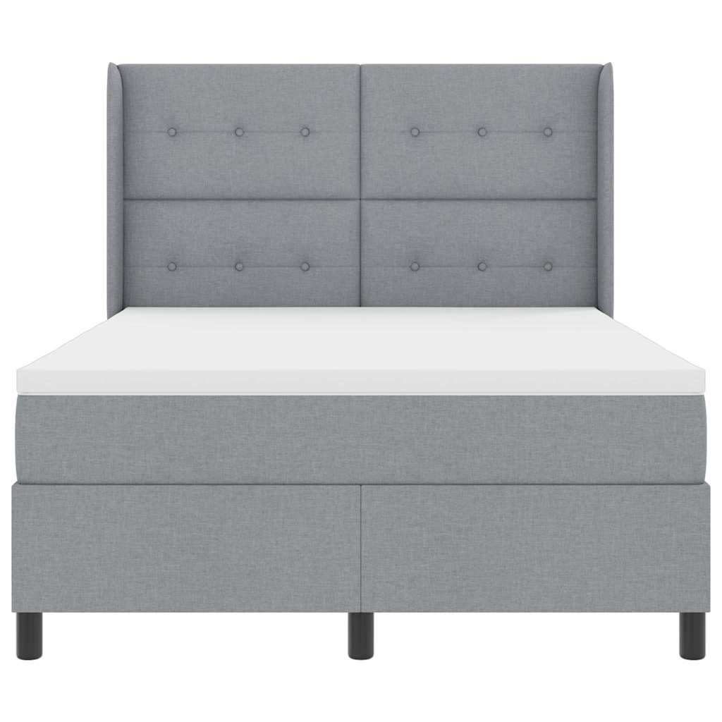 Letto a Sorgente LED Grigio chiaro 140 x 190 cm Tessuto | homemem39