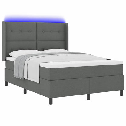 Letto a Sorgente LED Grigio scuro 140 x 190 cm Tessuto | homemem39